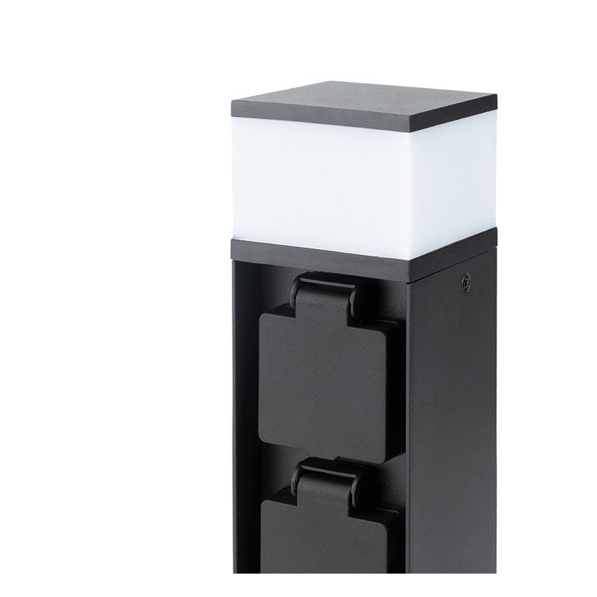 Venkovní lampa se 2 zásuvkami 1xG9/11W/230V IP44 černá