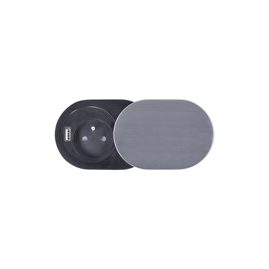 Vestavná USB zásuvka s posuvným víčkem 10A/230V