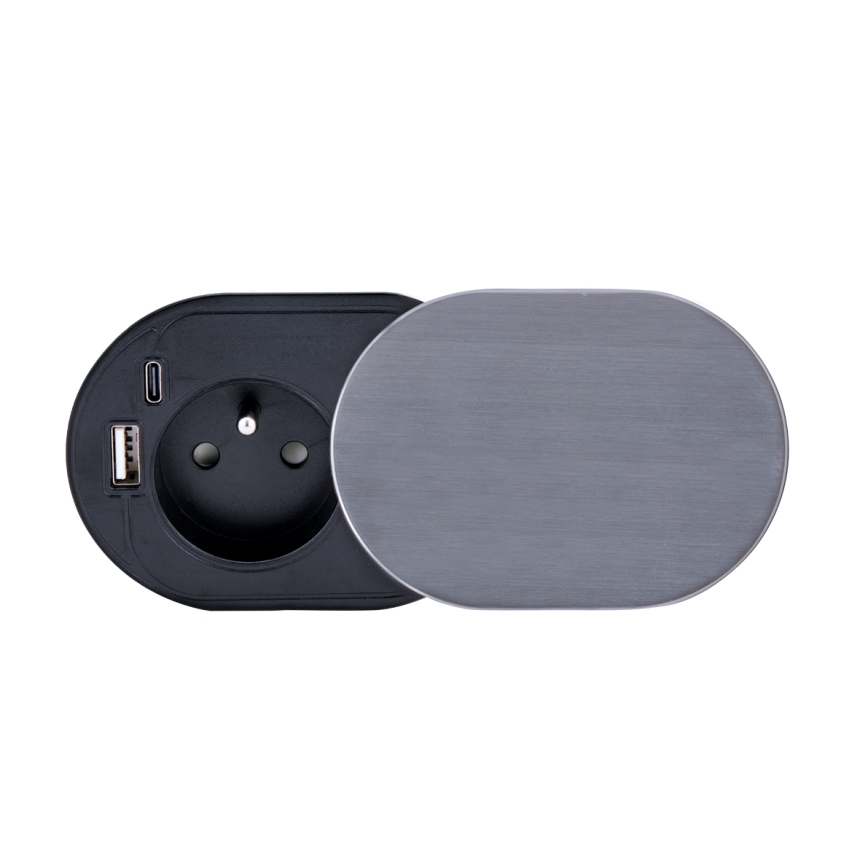 Vestavná zásuvka 1Z + USB A+C