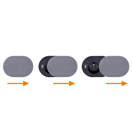Vestavná zásuvka 1Z + USB A+C