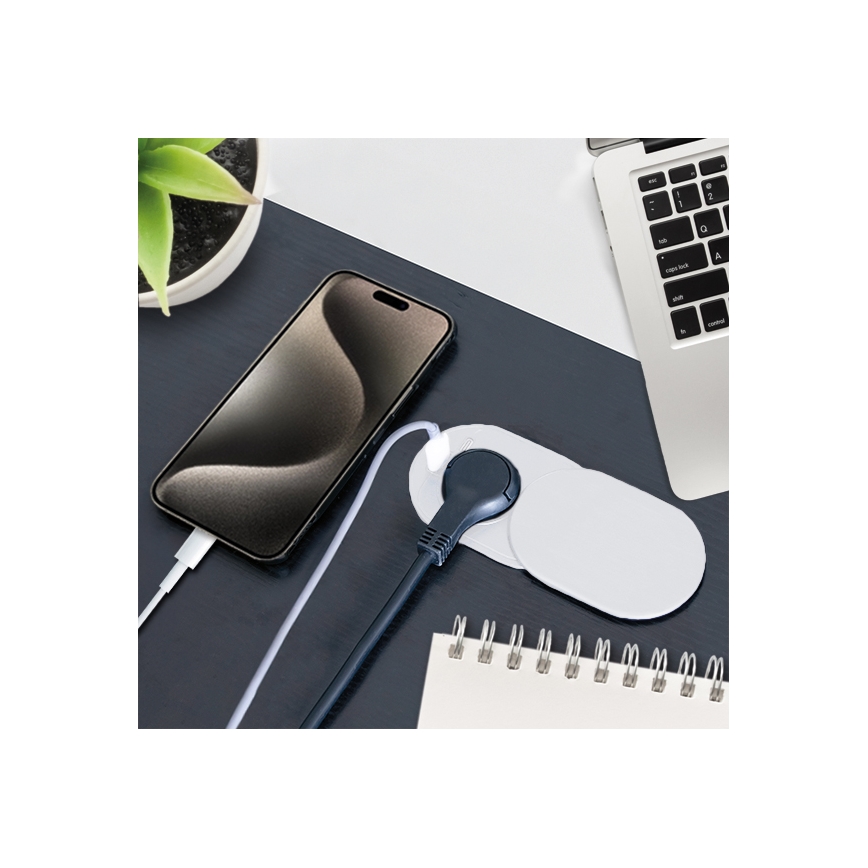 Vestavná zásuvka 20W 1Z + USB A+C bílá