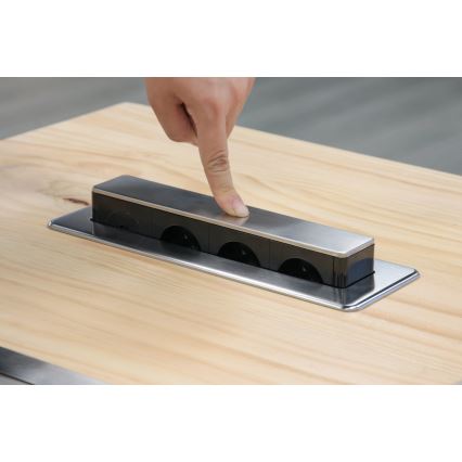 Zásuvkový sloupek pro desku stolu 3x230V + USB-A + USB-C