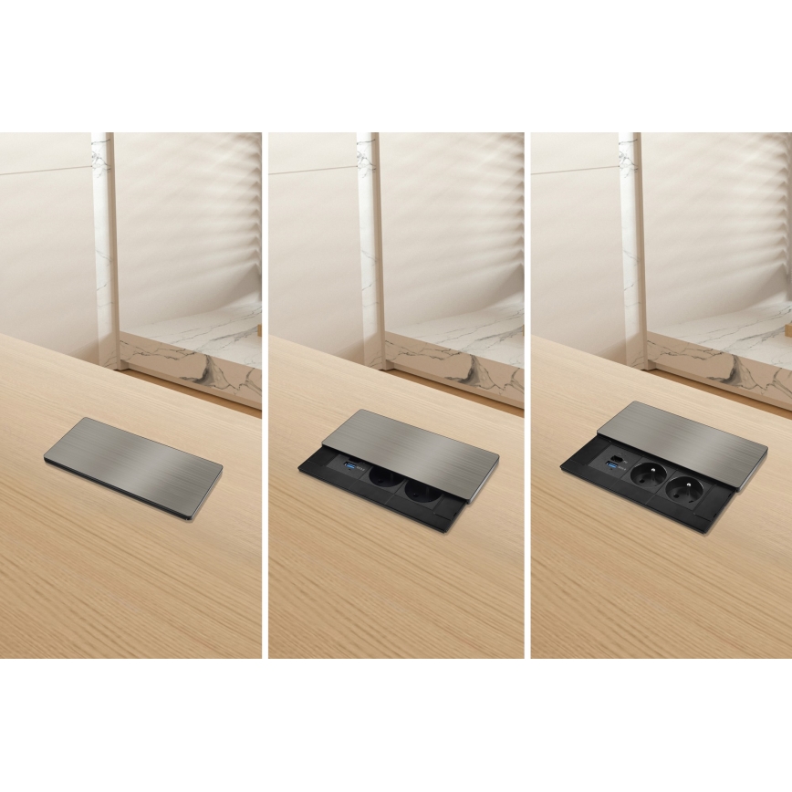 Vestavná zásuvka 20W 2Z + USB-A + USB-C