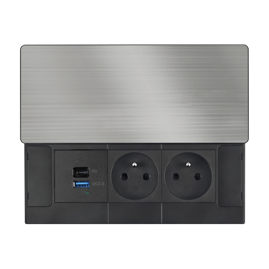 Vestavná zásuvka 65W 2Z + USB-A + USB-C