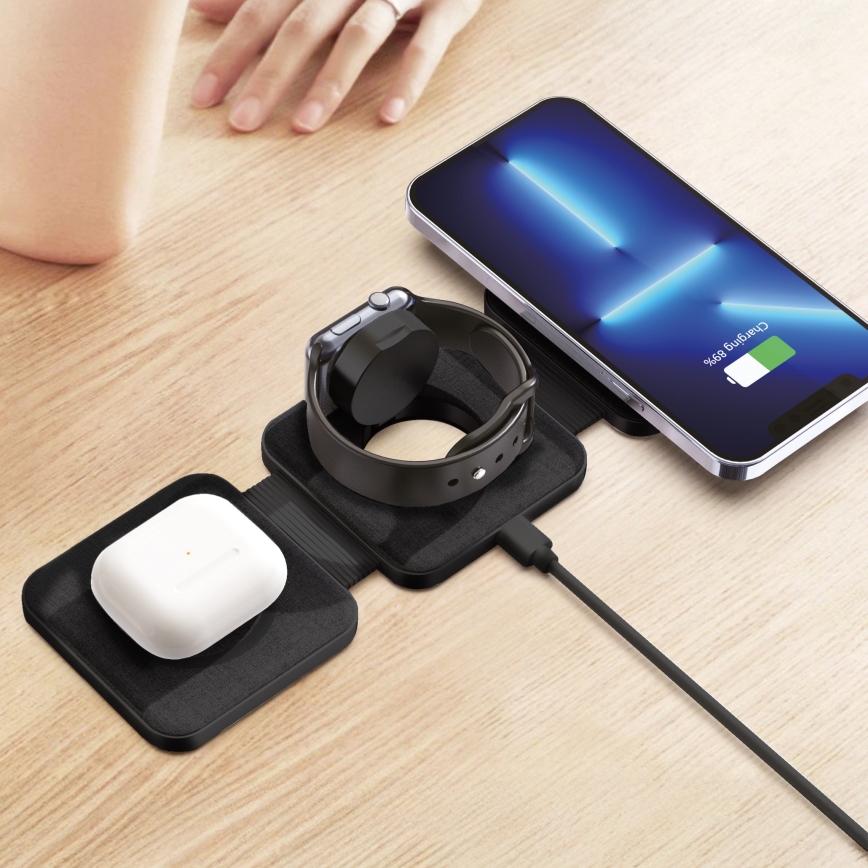 Bezdrátová nabíječka 3v1 15W