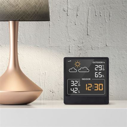 Digitální teploměr 5V/2xAAA + 2xAAA černá