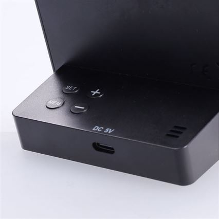 Digitální teploměr 5V/2xAAA + 2xAAA černá