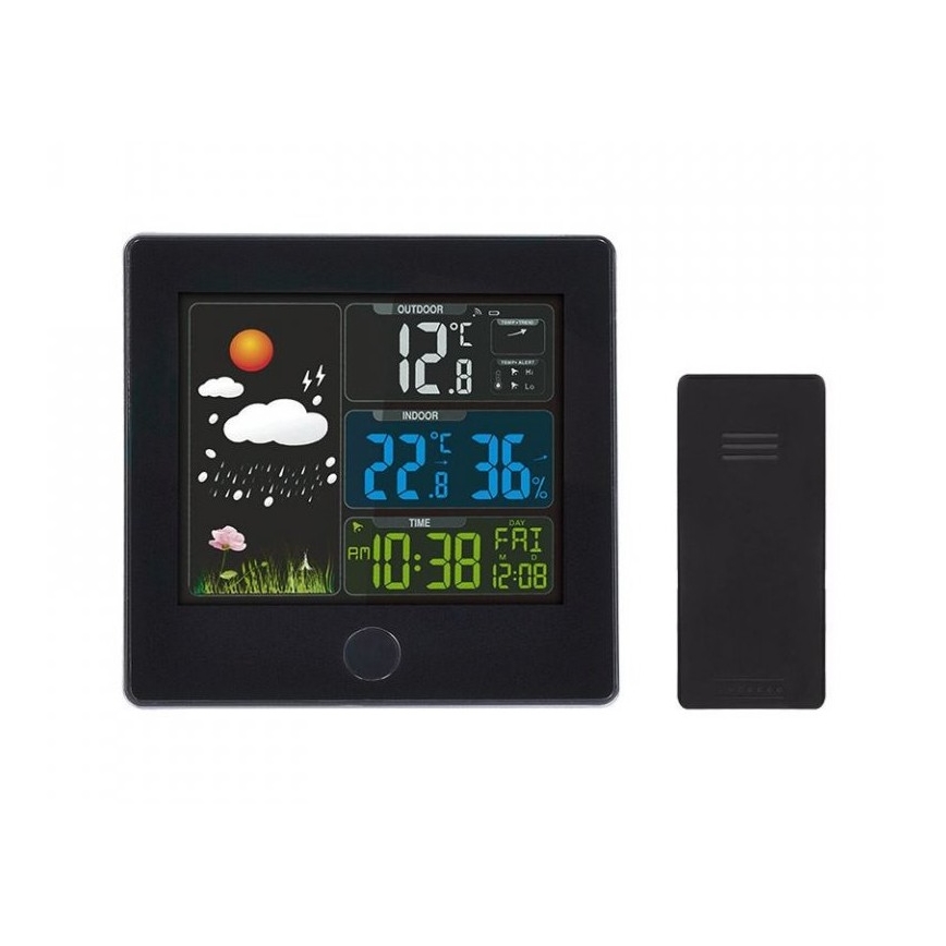 Meteostanice s LCD displejem 230V/2xAAA černá
