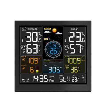 Profesionální meteostanice s LCD disp 5V/2xAA + 3xAAA Wi-Fi
