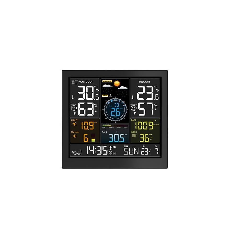 Profesionální meteostanice s LCD disp 5V/2xAA + 3xAAA Wi-Fi