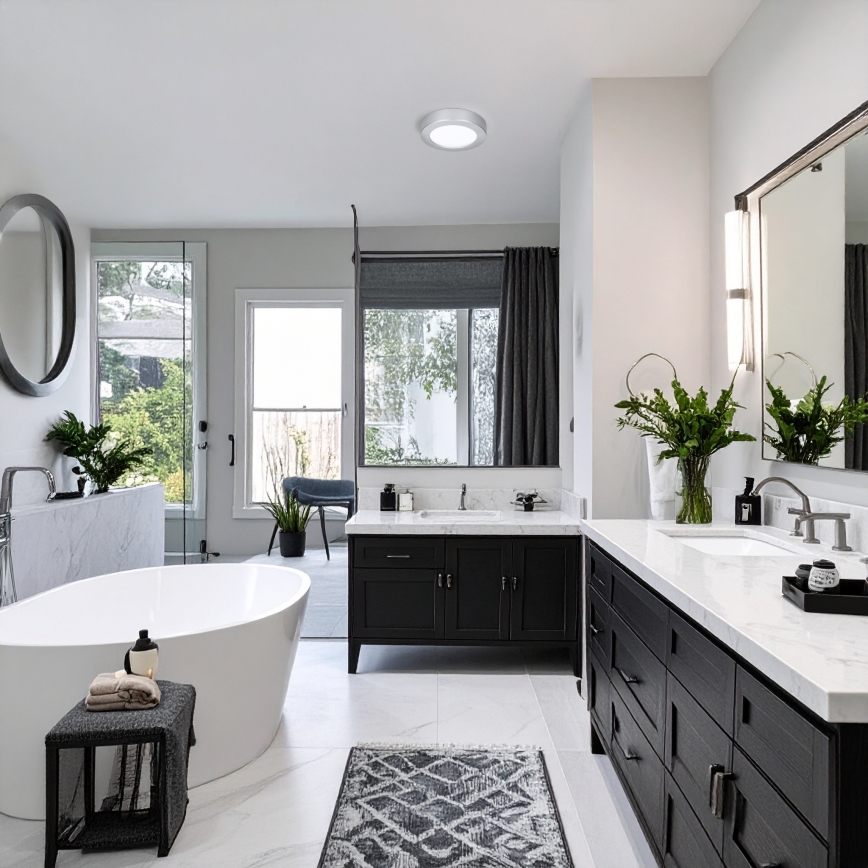 LED Přisazený/podhledový panel 2v1 LED/12W/230V 3000/4000/6000K pr.17cm IP54 stř