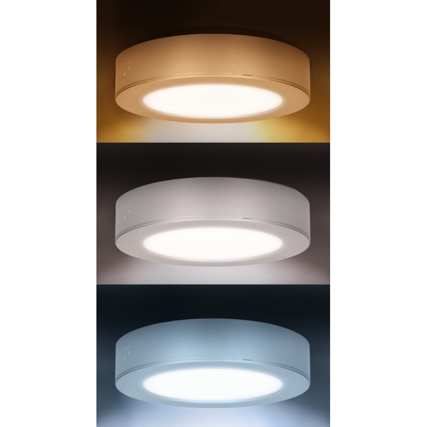 LED Přisazený/podhledový panel 2v1 LED/12W/230V 3000/4000/6000K pr.17cm IP54 stř