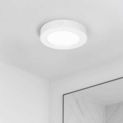 LED Přisazený/podhledový panel 2v1 LED/12W/230V 3000/4000/6000Kpr.17cm IP54 bílá