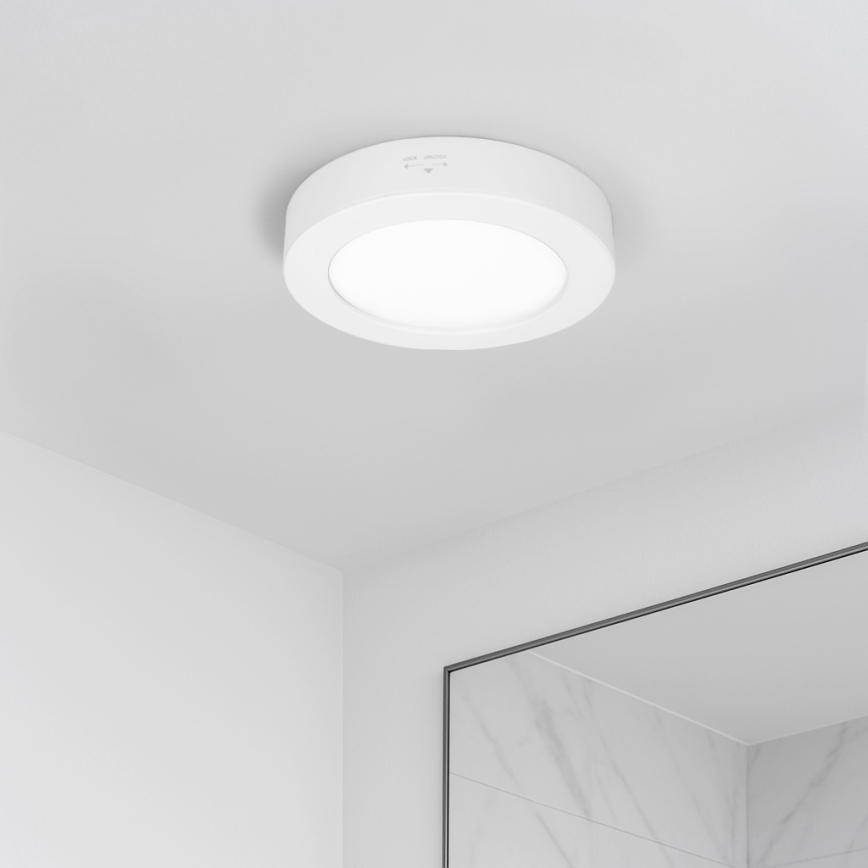 LED Přisazený/podhledový panel 2v1 LED/12W/230V 3000/4000/6000Kpr.17cm IP54 bílá