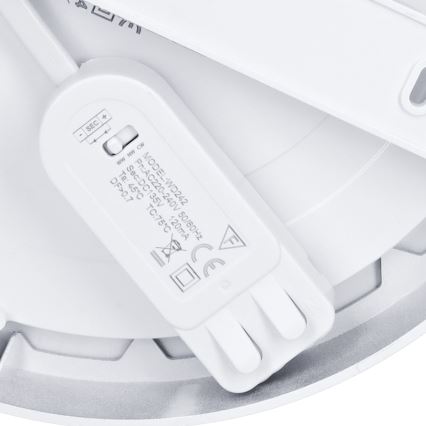 LED Přisazený/podhledový panel 2v1 18W/230V 3000/4000/6000K pr. 22,5 cm IP54 stř