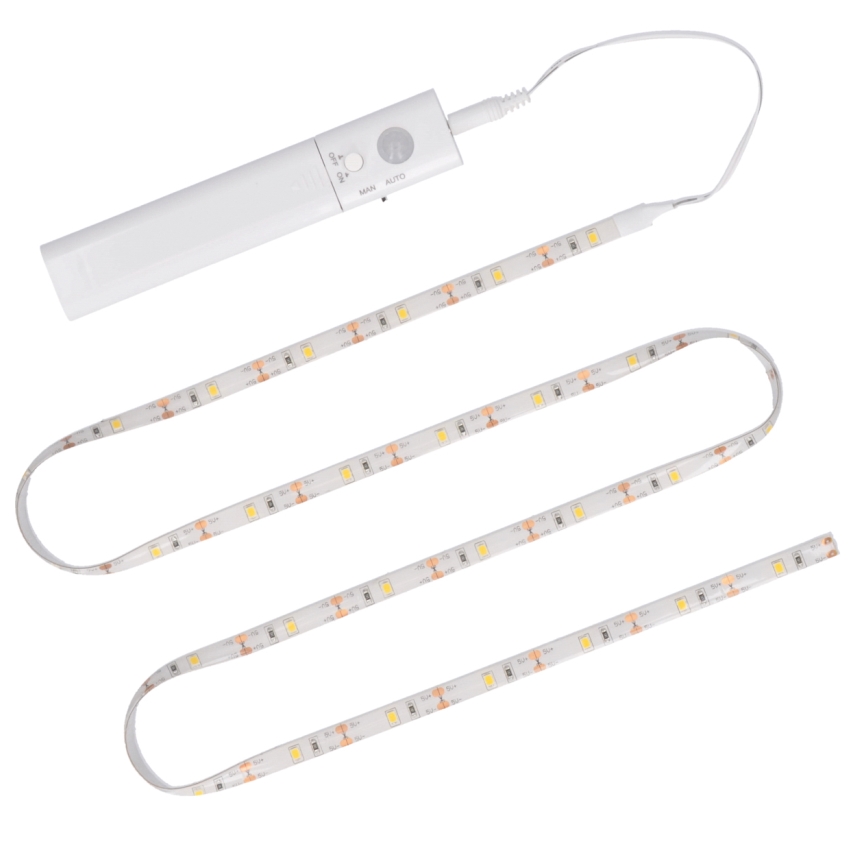 LED Pásek se senzorem 4xAAA 3000K 1m