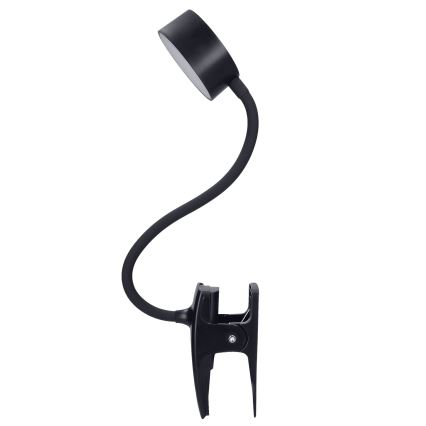 LED Stmívatelná flexibilní nabíjecí stolní lampa s klipem LED/2W/1800 mAh 3000/4000/6500K černá