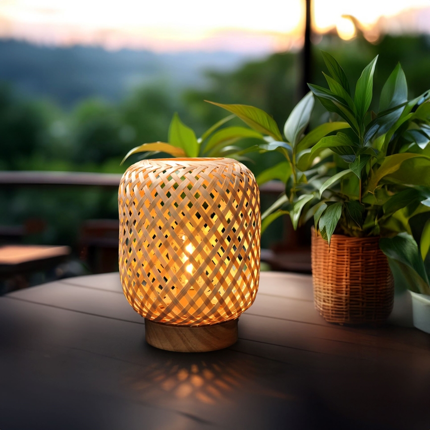 LED Dekorační stolní lampa BOHO LED/2xAAA ratan