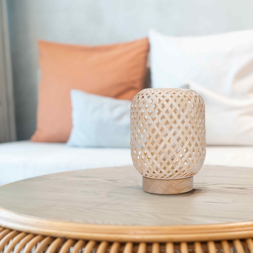 LED Dekorační stolní lampa BOHO LED/2xAAA ratan