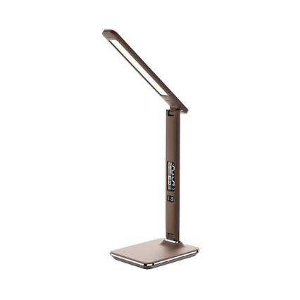 LED stolní lampa s displejem LED/9W/230V hnědá