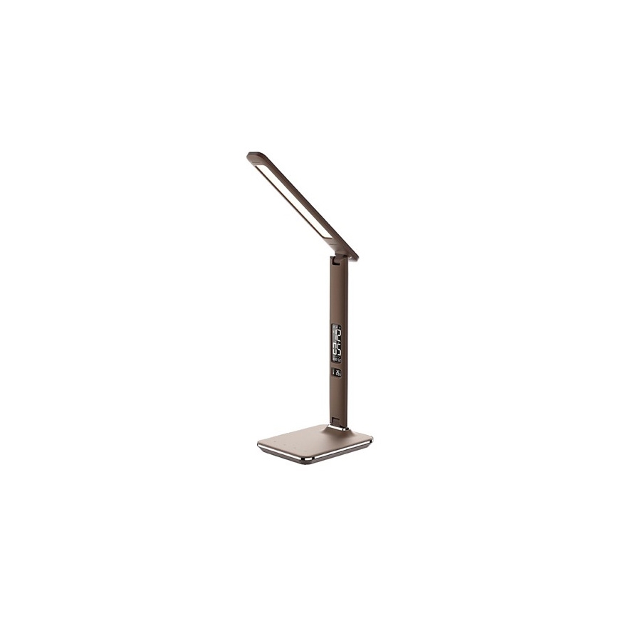 LED stolní lampa s displejem LED/9W/230V hnědá