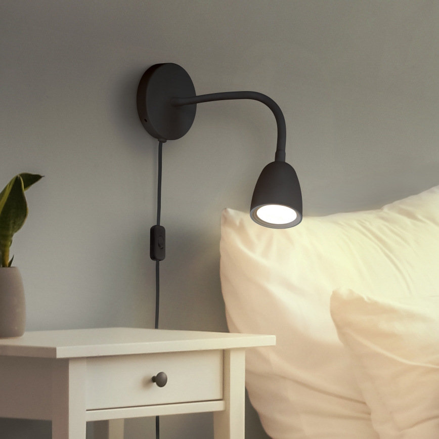 LED Stmívatelná nástěnná lampička LED/4W/230V černá