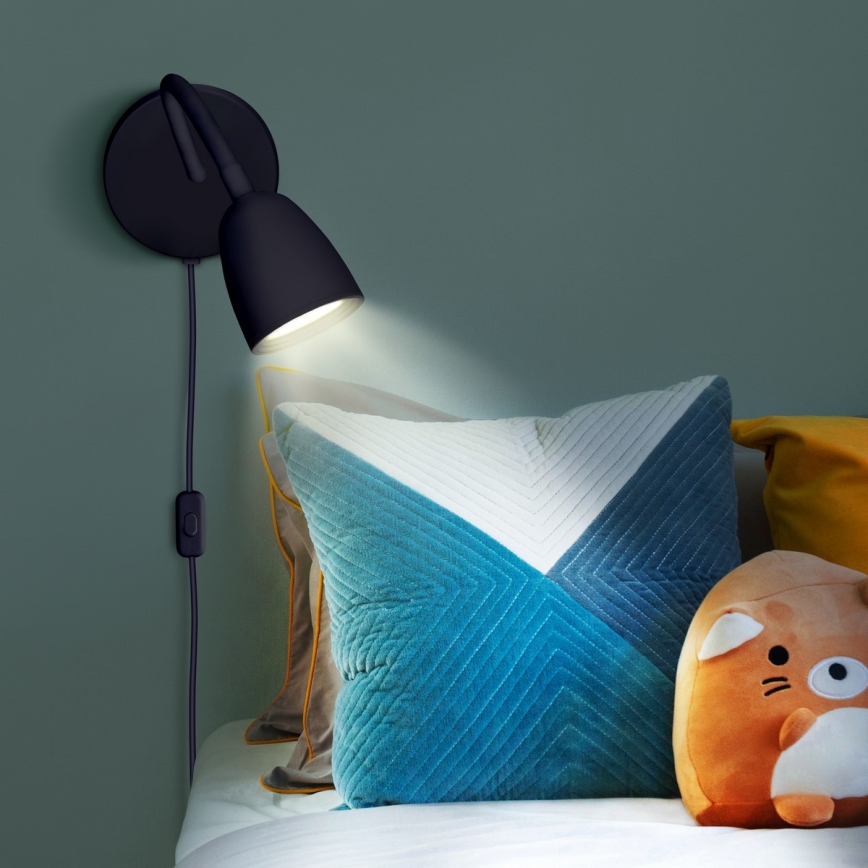 LED Stmívatelná nástěnná lampička LED/4W/230V černá