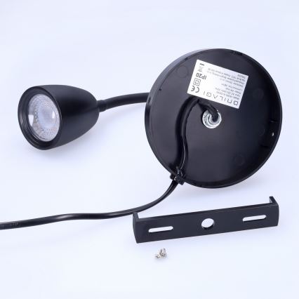 LED Stmívatelná nástěnná lampička LED/4W/230V černá