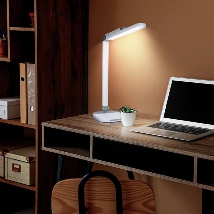 LED Stmívatelná dotyková stolní lampa s nočním osvětlením LED/10W/5V 3000/4000/5000K bílá