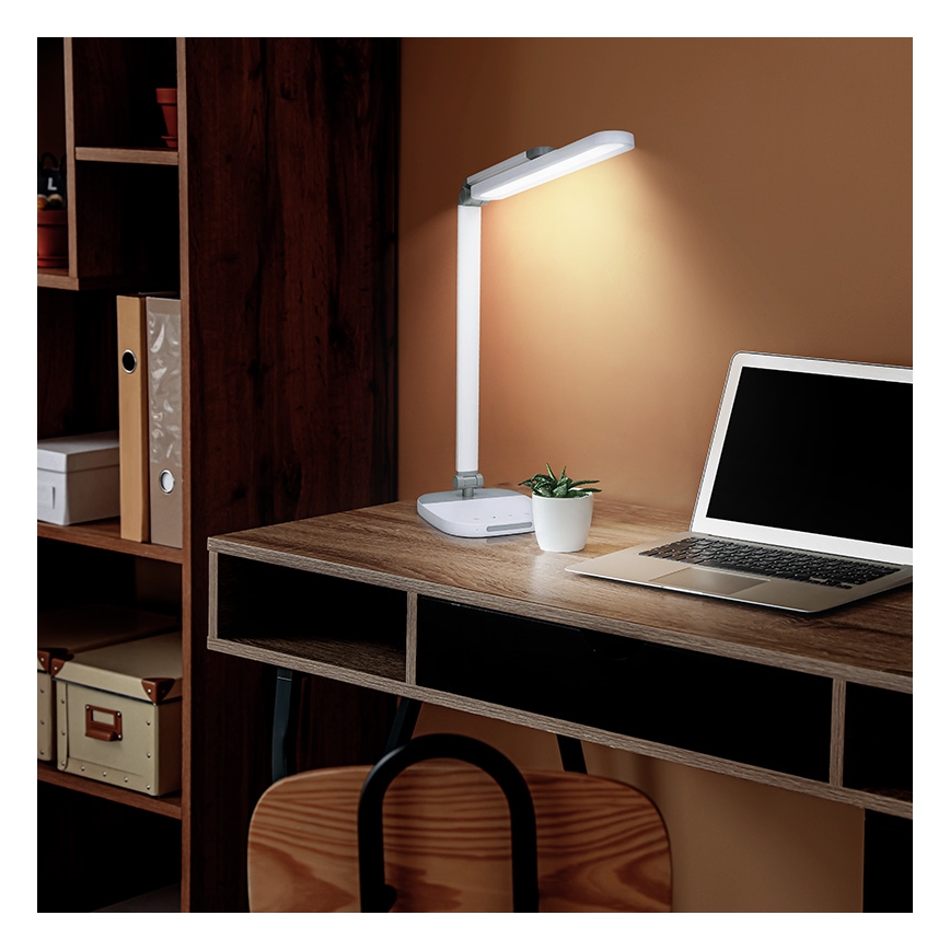 LED Stmívatelná dotyková stolní lampa s nočním osvětlením LED/10W/5V 3000/4000/5000K bílá