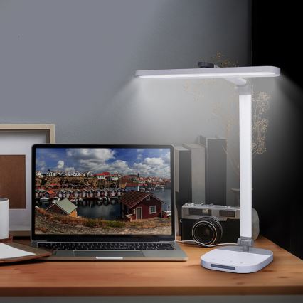 LED Stmívatelná dotyková stolní lampa s nočním osvětlením LED/10W/5V 3000/4000/5000K bílá
