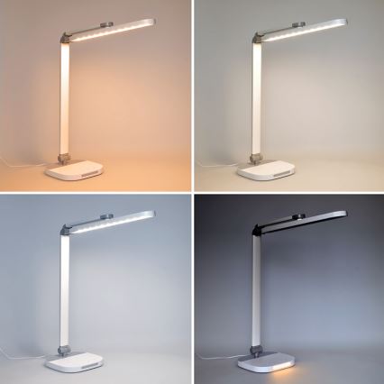 LED Stmívatelná dotyková stolní lampa s nočním osvětlením LED/10W/5V 3000/4000/5000K bílá
