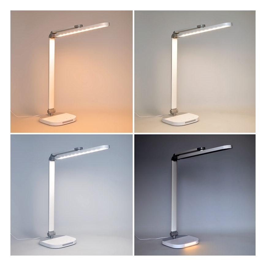 LED Stmívatelná dotyková stolní lampa s nočním osvětlením LED/10W/5V 3000/4000/5000K bílá