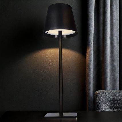 LED Stmívatelná nabíjecí dotyková stolní lampa LUCCA LED/3,7V 3000/4000/6500K 2000 mAh černá