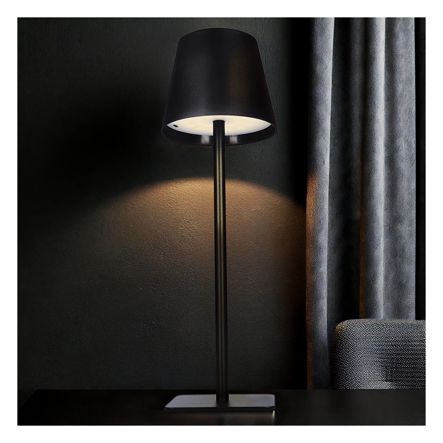 LED Stmívatelná nabíjecí dotyková stolní lampa LUCCA LED/3,7V 3000/4000/6500K 2000 mAh černá