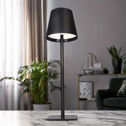 LED Stmívatelná nabíjecí dotyková stolní lampa LUCCA LED/3,7V 3000/4000/6500K 2000 mAh černá
