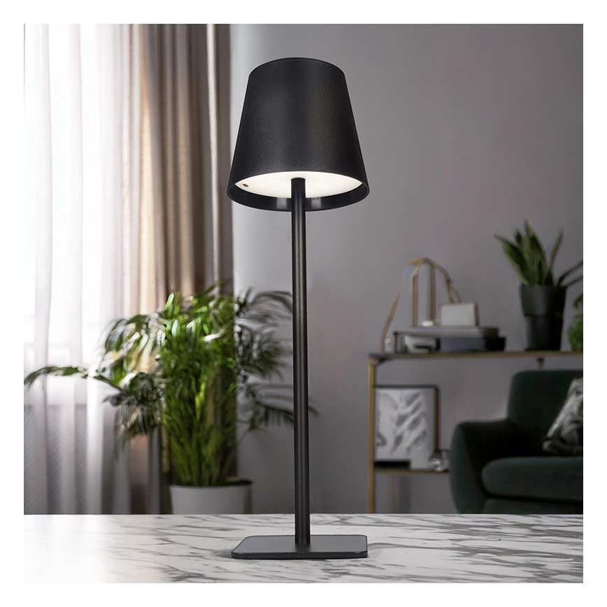 LED Stmívatelná nabíjecí dotyková stolní lampa LUCCA LED/3,7V 3000/4000/6500K 2000 mAh černá
