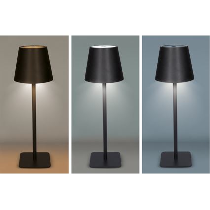 LED Stmívatelná nabíjecí dotyková stolní lampa LUCCA LED/3,7V 3000/4000/6500K 2000 mAh černá