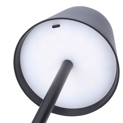 LED Stmívatelná nabíjecí dotyková stolní lampa LUCCA LED/3,7V 3000/4000/6500K 2000 mAh černá