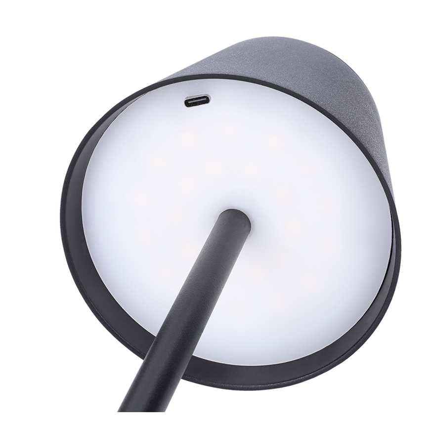 LED Stmívatelná nabíjecí dotyková stolní lampa LUCCA LED/3,7V 3000/4000/6500K 2000 mAh černá