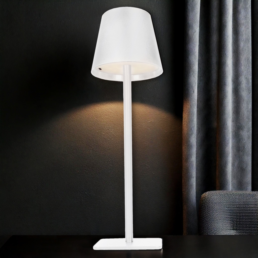 LED Stmívatelná nabíjecí dotyková stolní lampa LUCCA LED/3,7V 3000/4000/6500K 2000 mAh bílá