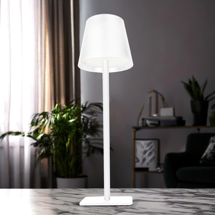 LED Stmívatelná nabíjecí dotyková stolní lampa LUCCA LED/3,7V 3000/4000/6500K 2000 mAh bílá