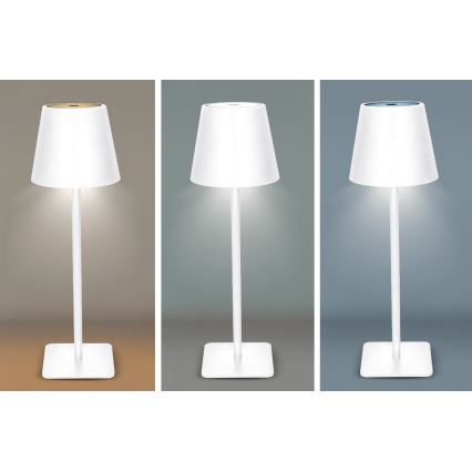 LED Stmívatelná nabíjecí dotyková stolní lampa LUCCA LED/3,7V 3000/4000/6500K 2000 mAh bílá