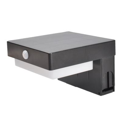 LED Solární lampa se senzorem pohybu a soumraku PALERMO LED/5W/2000 mAh IP54 černá