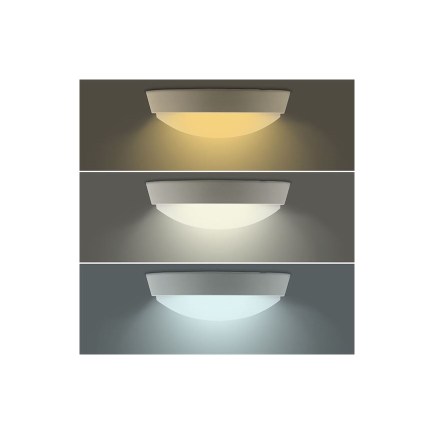 LED Venkovní nástěnné svítidlo 2v1 LED/20W/230V 3000/4000/6500K IP65 pr. 22 cm