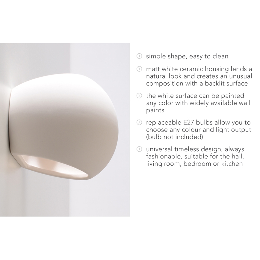 Nástěnné svítidlo GLOBE 1xE27/60W/230V bílá