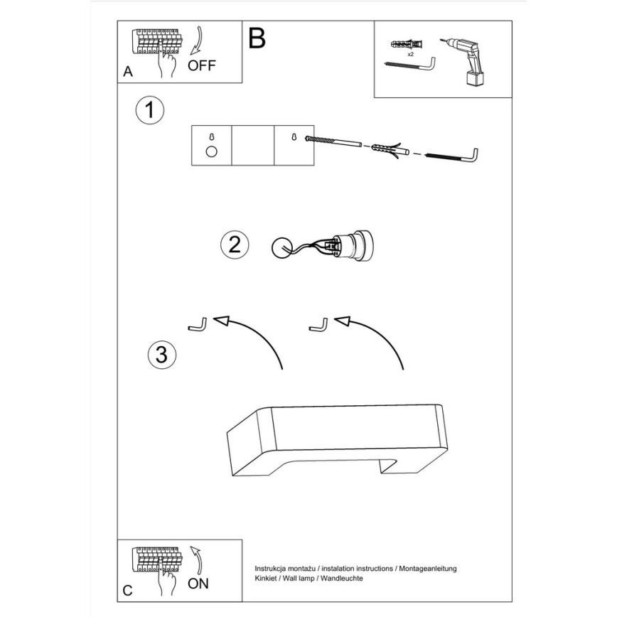 Nástěnné svítidlo MAGNET 1xE27/60W/230V bílá