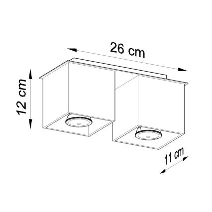 Bodové svítidlo QUAD 2 2xGU10/40W/230V šedá