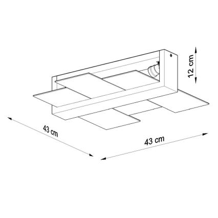 Stropní svítidlo FENIKS 2 2xE27/60W/230V bříza/buk