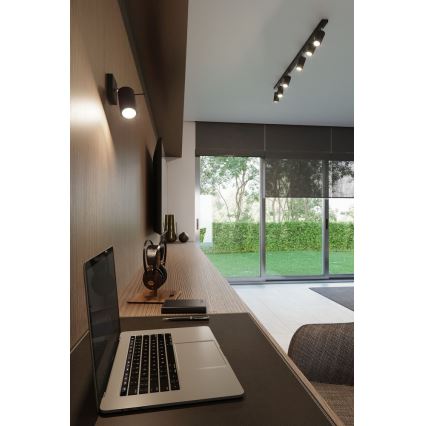 Sollux SL.0091 - Nástěnné svítidlo RING 1xGU10/40W/230V černá